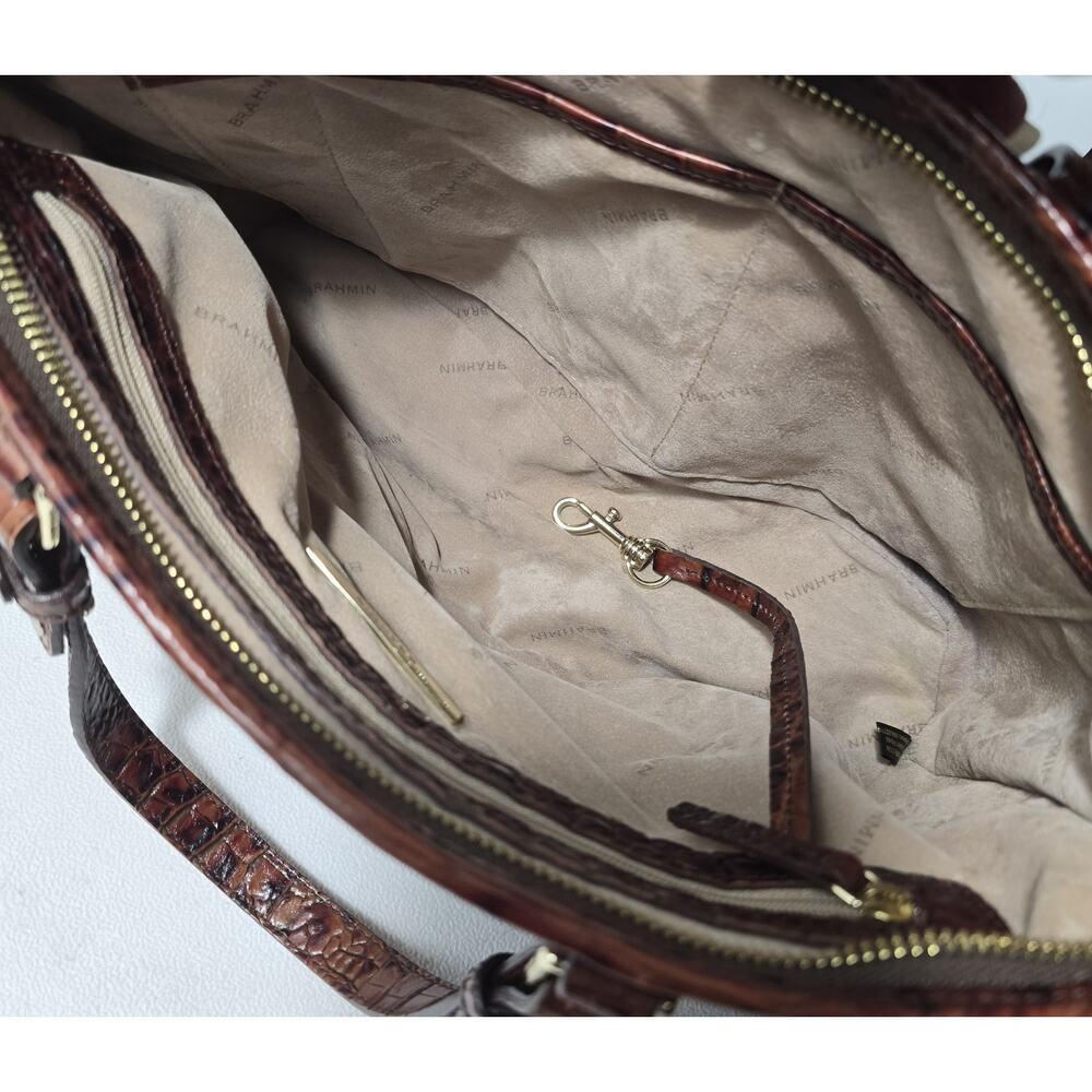 Brahmin Asher Satchel Pecan Melbourns Leather Tote Crossbody Bag Medium - Picture 16 of 16